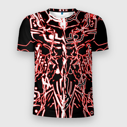 Мужская футболка 3D Slim с принтом Отметины демона, вид спереди #2