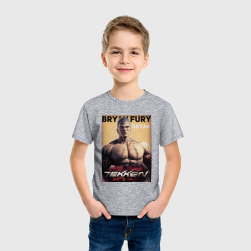 Детская футболка хлопок Tekken 8 Bryan Fury , цвет меланж - фото 3