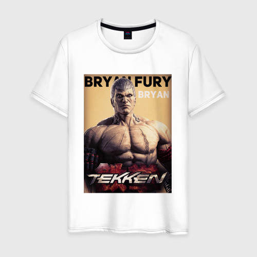 Мужская футболка из хлопка с принтом Tekken 8 Bryan Fury, вид спереди №1