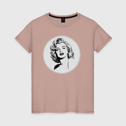 Женская футболка хлопок Нейросеть - Мэрилин Монро рисунок
