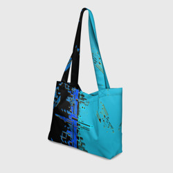 Пляжная сумка 3D Кибер-глитч синий - фото 2