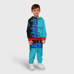 Детский костюм с толстовкой 3D Кибер-глитч синий - фото 2
