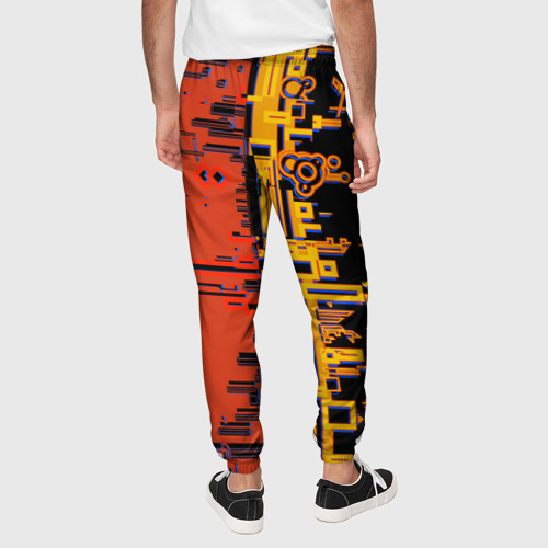 Мужские брюки 3D Кибер-глитч красный, цвет 3D печать - фото 5