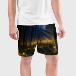 Мужские шорты спортивные Мистический светящийся лес - фото 2