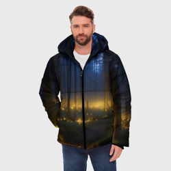 Мужская зимняя куртка 3D Мистический светящийся лес - фото 2