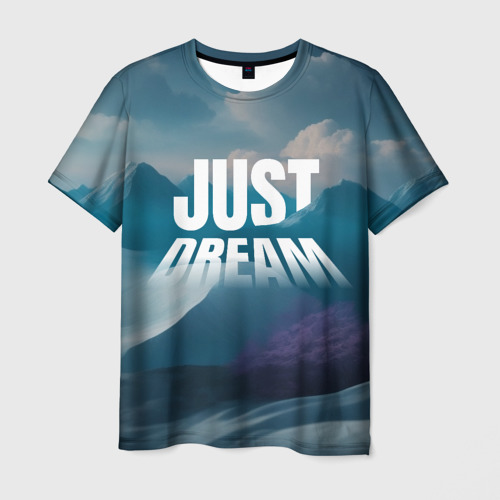 Мужская футболка с принтом Снежные горы just dream, вид спереди №1