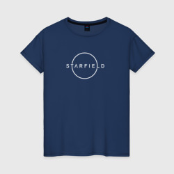 Женская футболка хлопок Starfield лого белый