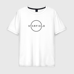 Мужская футболка хлопок Oversize Starfield лого черный