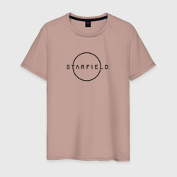 Starfield лого черный – Мужская футболка хлопок с принтом купить со скидкой в -20%