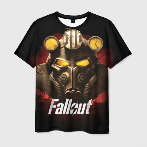 Мужская футболка 3D Fallout шлем, цвет 3D печать