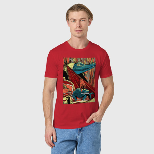 Мужская футболка хлопок Пять звезд поставь - черепаха такси, цвет красный - фото 3