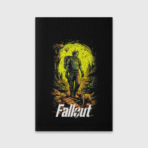 Обложка для паспорта матовая кожа Fallout poster, цвет красный