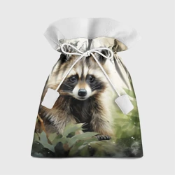 Подарочный 3D мешок Енот акварель