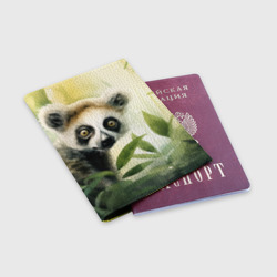 Обложка для паспорта матовая кожа Лемур акварель - фото 2