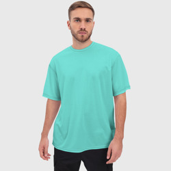 Мужская футболка oversize 3D Цвет Тиффани - фото 2