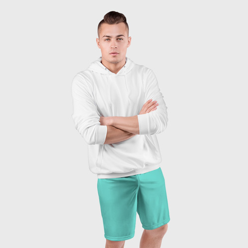 Мужские шорты спортивные Цвет Тиффани, цвет 3D печать - фото 5