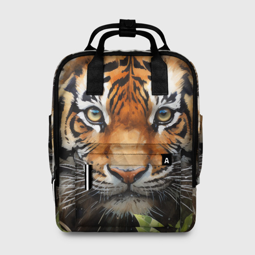 Женский рюкзак 3D Тигр портрет акварель