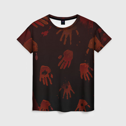 Женская футболка 3D Кровавые ладони, цвет 3D печать