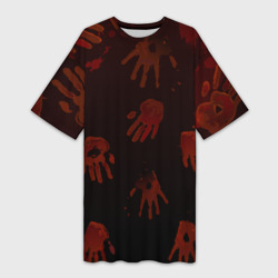 Платье-футболка 3D Кровавые ладони
