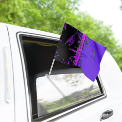 Флаг для автомобиля Кибер-глитч фиолетовый - фото 2