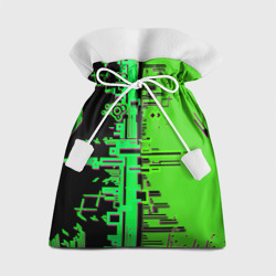 Подарочный 3D мешок Кибер-глитч зелёный