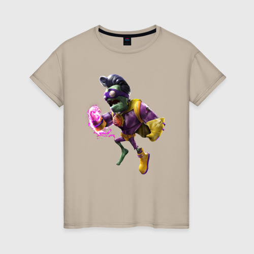 Женская футболка хлопок Зомби-супергерой, цвет миндальный