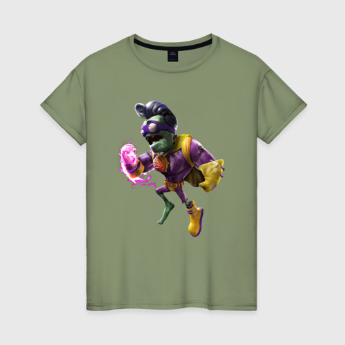 Женская футболка хлопок Зомби-супергерой, цвет авокадо