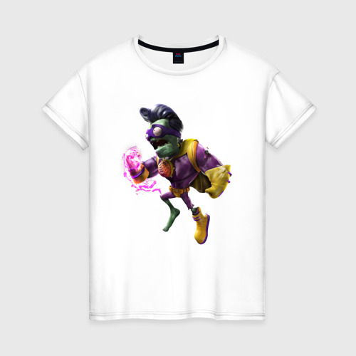 Женская футболка из хлопка с принтом Зомби-супергерой, вид спереди №1