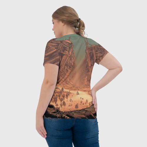 Женская футболка 3D с принтом Fallout пустоши, вид сзади #2