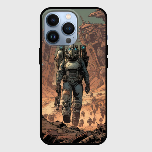 Чехол для iPhone 13 Pro с принтом Fallout пустоши, вид спереди #2