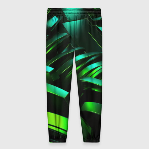 Женские брюки 3D Dark  green abstract, цвет 3D печать - фото 2