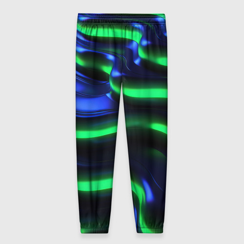 Женские брюки 3D Green blue  lines, цвет 3D печать - фото 2