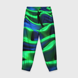 Детские брюки 3D Зеленые неоновые  волны