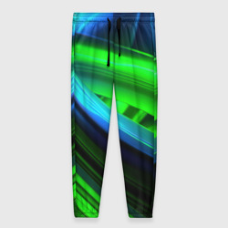 Женские брюки 3D Зеленые абстрактные  элементы