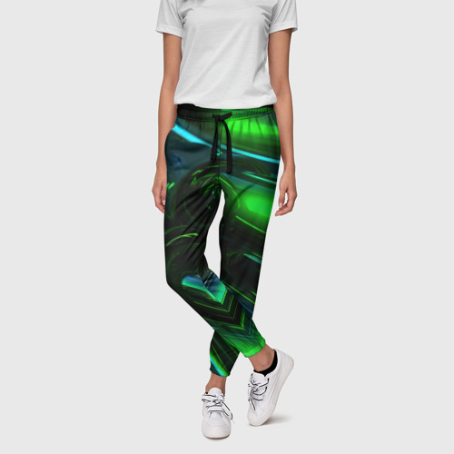 Женские брюки 3D Green elemetns, цвет 3D печать - фото 3