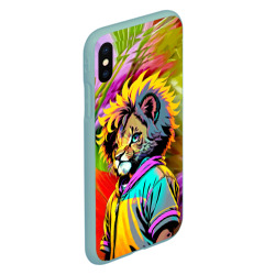 Чехол для iPhone XS Max матовый Funny lion cub - pop art - фото 2