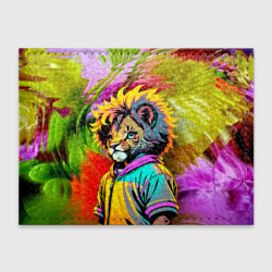 Обложка для студенческого билета Funny lion cub - pop art