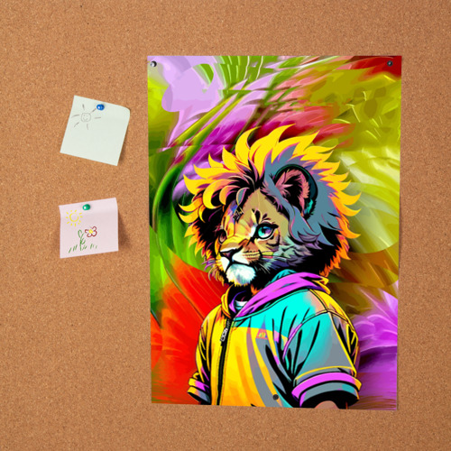 Постер Funny lion cub - pop art - фото 2