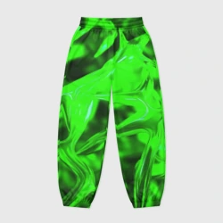 Женские джоггеры оверсайз 3D Зелёная кислотная неоновая коалесценция