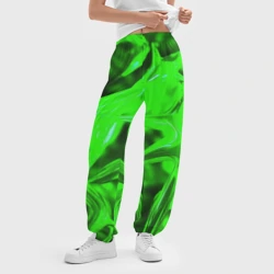 Женские джоггеры оверсайз 3D Зелёная кислотная неоновая коалесценция - фото 2