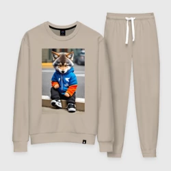 Женский костюм хлопок Уличный волчонок-хулиган - нейросеть