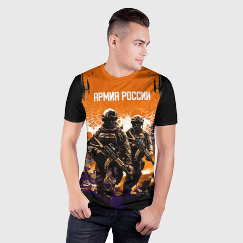 Мужская футболка 3D Slim Армия России Спецназ, цвет 3D печать - фото 3