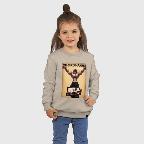 Детский свитшот хлопок с принтом Боец Баки: Ханма Юдзиро, фото на моделе #1