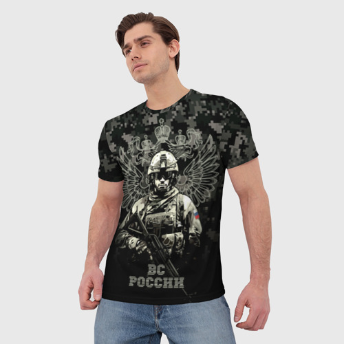 Мужская футболка 3D ВС России спецназ штурмовик, цвет 3D печать - фото 3