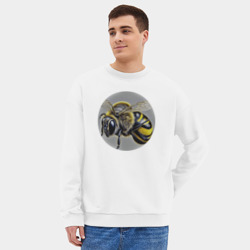 Мужской свитшот oversize без начеса хлопок Медоносная пчела - фото 2