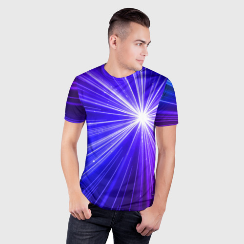 Мужская футболка 3D Slim Космическое свечение, цвет 3D печать - фото 3