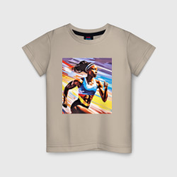 Детская футболка хлопок Девушка спринтер