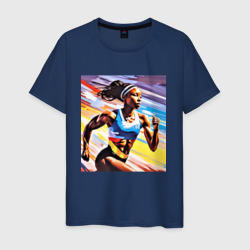 Мужская футболка хлопок Девушка спринтер