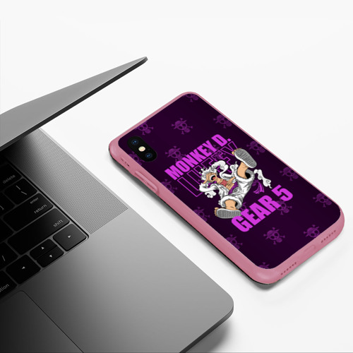Чехол для iPhone XS Max матовый с принтом Ван пис - Луффи фиолетовый, фото #5