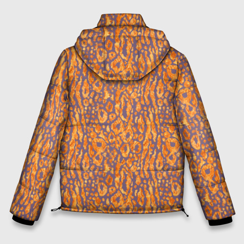 Мужская зимняя куртка 3D Леопардовые пятна на сиреневом, цвет черный - фото 2